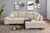 Nova Via Ecksofa, wahlweise mit Kaltschaum (140kg Belastung/Sitz), AquaClean-Stoff für leichte Reinigung mit Wasser und Bettfunktion / Bettkasten