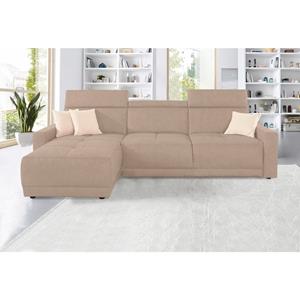 Domo Collection Ecksofa Ava, mit Recamiere, Federkern wahlweise mit Kopfteilverstellungen
