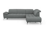 sit&more Hoekbank Blauw naar keuze met verstelbare hoofdsteun en uittrekzitting, motorisch