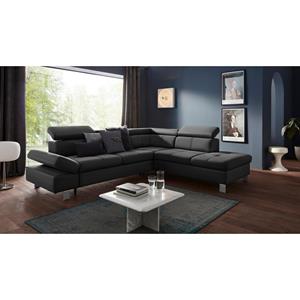 exxpo - sofa fashion Hoekbank met verstelbare hoofdsteun en verstelbare rugleuning, naar keuze met slaapfunctie en bedkist