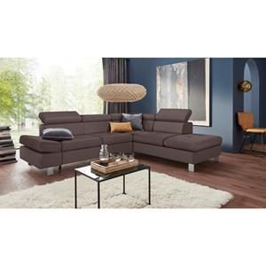 exxpo - sofa fashion Hoekbank met verstelbare hoofdsteun en verstelbare rugleuning, naar keuze met slaapfunctie en bedkist