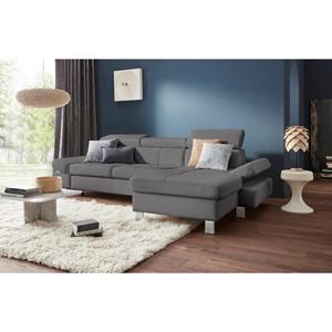 exxpo - sofa fashion Hoekbank met verstelbare hoofdsteun en verstelbare rugleuning, naar keuze met slaapfunctie en bedkist