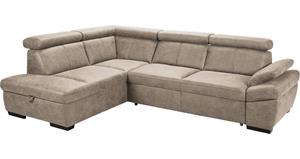 exxpo - sofa fashion Hoekbank inclusief hoofdbord en verstelbare armleuning, naar keuze met slaapfunctie en bedkist