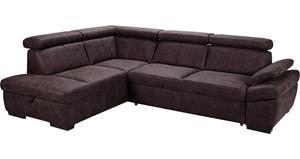 exxpo - sofa fashion Hoekbank inclusief hoofdbord en verstelbare armleuning, naar keuze met slaapfunctie en bedkist