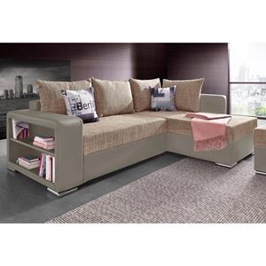 Collection Ab Ecksofa, mit Bettfunktion, Bettkasten und Regalarmteil, Ottomane links oder rechts montierbar, wahlweise mit Federkern, frei im Raum stellbar
