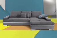 Nova Via Ecksofa, wahlweise mit Kaltschaum (140kg Belastung/Sitz), RGB-LED-Beleuchtung und Bettfunktion