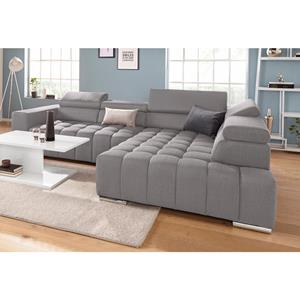 exxpo - sofa fashion Hoekbank met verstelbare hoofdsteun resp. rugleuning, naar keuze met slaapfunctie