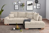 Nova Via Ecksofa, wahlweise mit Kaltschaum (140kg Belastung/Sitz), AquaClean-Stoff für leichte Reinigung mit Wasser und Bettfunktion / Bettkasten