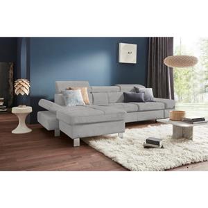 exxpo - sofa fashion Hoekbank met verstelbare hoofdsteun en verstelbare rugleuning, naar keuze met slaapfunctie en bedkist
