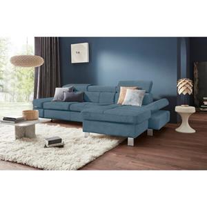 exxpo - sofa fashion Hoekbank met verstelbare hoofdsteun en verstelbare rugleuning, naar keuze met slaapfunctie en bedkist