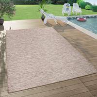 PACO HOME In- & Outdoor-Teppich Für Wohnzimmer, Balkon, Terrasse, Flachgewebe In Beige 60x100 cm