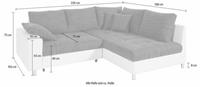 Nova Via Ecksofa, wahlweise mit Kaltschaum (140kg Belastung/Sitz), RGB-LED-Beleuchtung und Bettfunktion