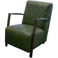 HomingXL Industriële fauteuil Isabella | Lederlook Missouri groen 10 | 65 cm breed
