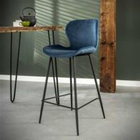 Hoyz Collection Hoyz - Barstoel Velvet - Blauw - 4 stuks