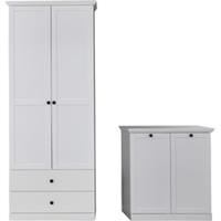 Hioshop BrandsonBaxter garderobe opstelling 177 x 196 cm wit.