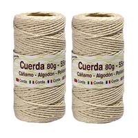 Concorde Pakket van 2x stuks bolletje huishoud/hobby/handig canvas touw van 55 meter per rol -