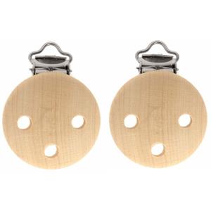 4x stuks houten speenkoord/wagenspanner clip naturel 35 mm -