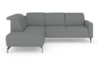 Sit&more Ecksofa »Bailando«, wahlweise mit Kopfteilverstellung und Vorziehsitz, motorisch, mit satinierten Nickelfüßen