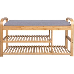 Leitmotiv Bench Arch Double Shelf bamboo