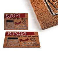 Gift Decor Fußmatte Stop Rot Braun Kokosnuss Faser (40 x 1,5 x 60 cm)