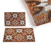 Gift Decor Fußmatte Braun Kachel Kokosnuss Faser (40 x 1,5 x 60 cm)
