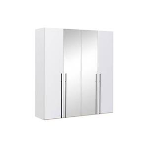 Goossens Kledingkast Easy Storage Ddk, Kledingkast 203 cm breed, 220 cm hoog, 2x glas draaideur en 2x spiegel draaideur midden