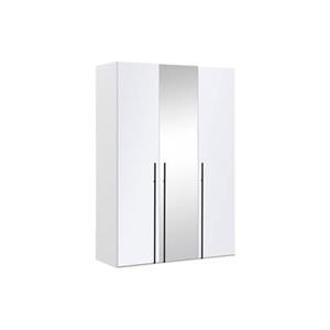 Goossens Kledingkast Easy Storage Ddk, Kledingkast 153 cm breed, 220 cm hoog, 2x glas draaideur en 1x spiegel draaideur midden
