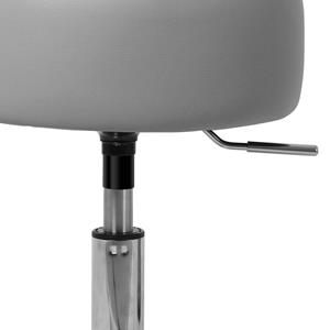 ML-DESIGN Hocker Schminkhocker Schminktisch Hocker Polsterhocker, Hellgrau verchromter Stahl Rund Ø33cm verstellbar 5265cm Kunstleder