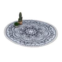 RELAXDAYS Runder Teppich im Mandala-Design creme/schwarz