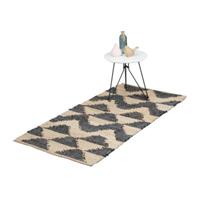 RELAXDAYS Läufer mit Zick-Zack-Muster 70 x 140 cm beige/schwarz