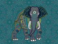 Living walls Fototapete »The Wall«, glatt, orientalisch, asiatisch, Elefant, Orientalisch, blau