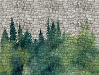 Living walls Fototapete »The Wall«, glatt, Steinoptik, Wald, Motiv, Wald, modern, grün