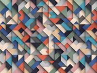 Living walls Fototapete »The Wall«, glatt, 3D-Optik, mehrfarbig, geometrisch, modern