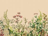 Living walls Fototapete »The Wall«, glatt, botanisch, natürlich, naturalistisch, Blume, Dschungel, Floral, beige