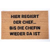JET-LINE Kokos Fußmatte REGINA 45x75x1,5 cm Schuhabstreifer Schriftaufdruck Outdoor 100 % Kokos - 