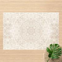 Bilderwelten Vinyl-Teppich - Mandala Aquarell Muster Ornament beige - Querformat 2:3 