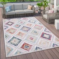 PACO HOME Outdoor Teppich Wetterfest Wohnzimmer Balkon Skandinavisch Ethno Geometrisch 3D 160x220 cm, Mehrfarbig 4 - 