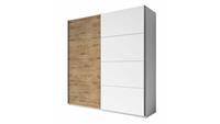 Stylefy Realta Schwebetürenschrank Weiß Eiche Beaufort 200 cm