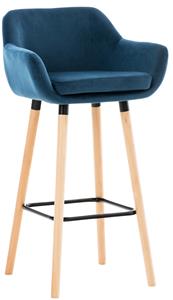 KantoormeubelenPlus Barkruk Savitaipale Velvet, Blauw