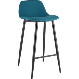 Paperflow Bar Stool Blauw met Zwart Poten Pack of 2