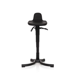 Hjh OFFICE TOP Work 34 - Werkstoel / werkkruk/ verhoogde bureaustoel, Hardschuim, Zwart