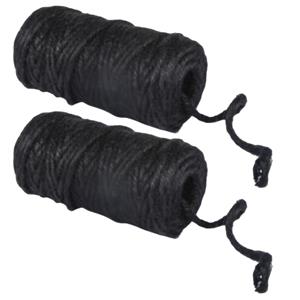 2x stuks jute garen zwart op rol 35 meter x 6 mm -