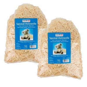 Glorex Hobby 4x zakjes naturel houtwol 150 gram vulmateriaal -