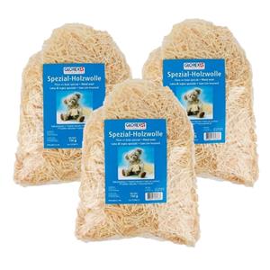 Glorex Hobby 6x zakjes naturel houtwol 150 gram vulmateriaal -