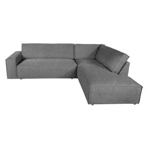 Dutch by HomingXL Loungebank chaise longue Marken | Rechts | Run Again rib grijs 85 | 2,73 x 2,12 mtr breed