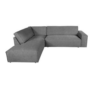 Dutch by HomingXL Loungebank chaise longue Marken | Links | Run Again rib grijs 85 | 2,12 x 2,73 mtr breed