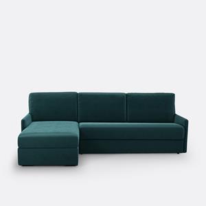 LA REDOUTE INTERIEURS Hoekbank-bed fluweel, mousse Marta