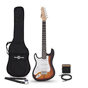 Gear4Music 3/4 LA Linkshandige Elektrische Gitaar + Mini-Versterker Sunburst