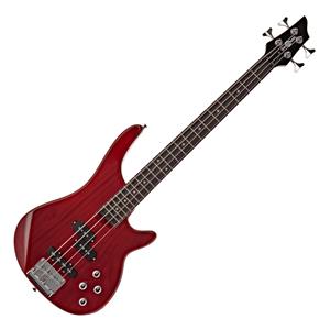 Gear4Music 3/4 Chicago Basgitaar van  Trans Red