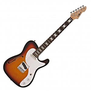 Gear4Music Knoxville Semi-holle Gitaar van  Sunburst